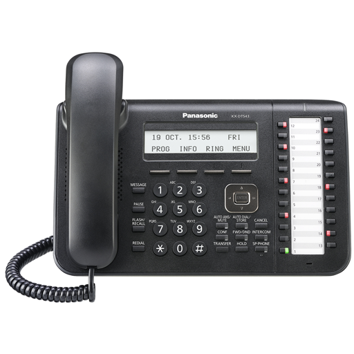 טלפון דיגיטלי Panasonic KX-DT543 עם מסך ומקשי קיצור לעסקים