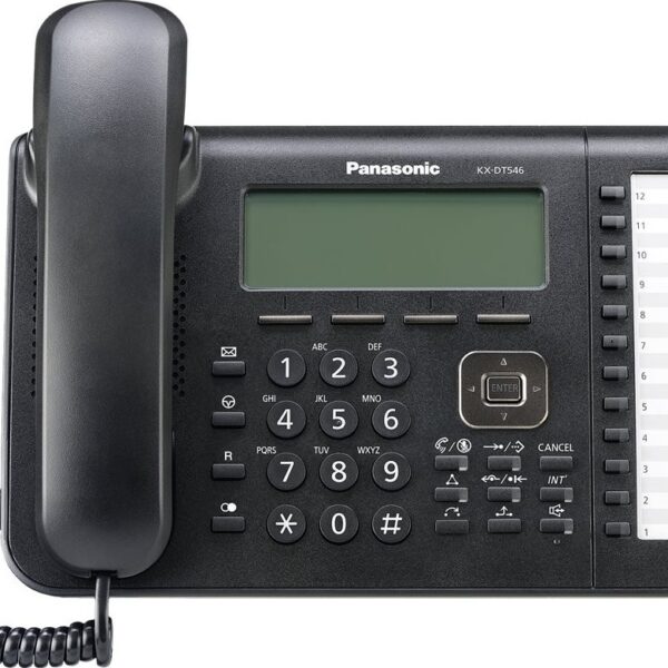 טלפון דיגיטלי חכם Panasonic KX-DT546 עם מסך LCD ו-24 מקשים ניתנים לתכנות