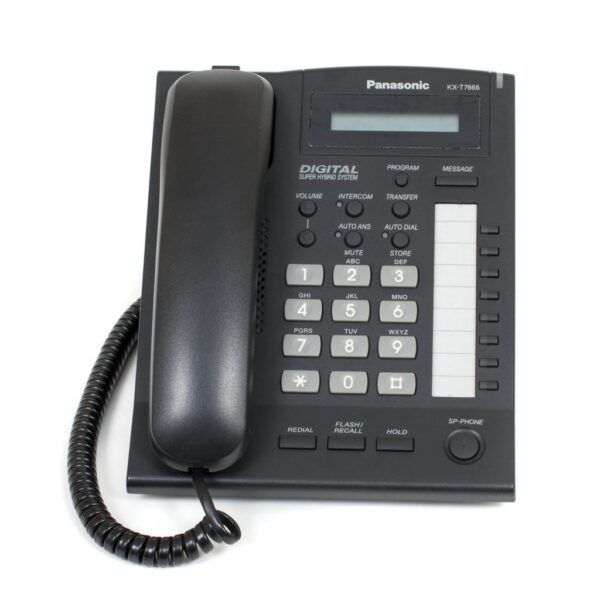 טלפון דיגיטלי Panasonic KX-T7665 עם מסך LCD ותאורה אחורית למשרדים וארגונים