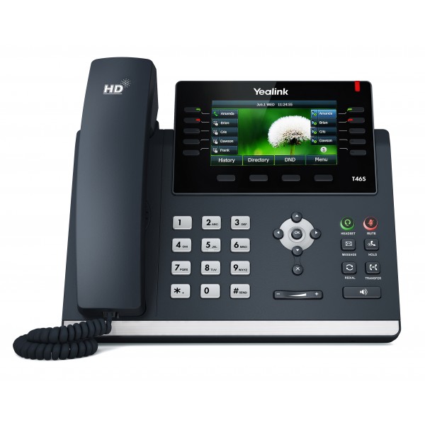טלפון IP Yealink T46S עם מסך צבעוני וחיבורים מהירים