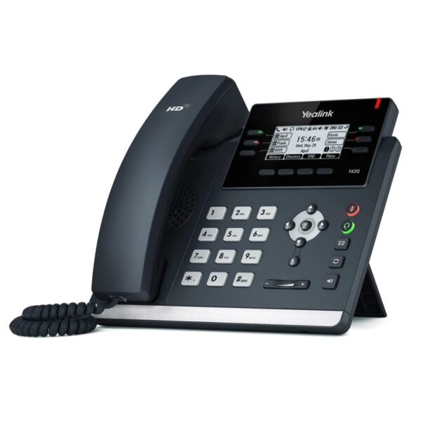 טלפון IP Yealink T42G עם מסך LCD, תמיכה ב-6 חשבונות SIP ושמע HD למשרדים